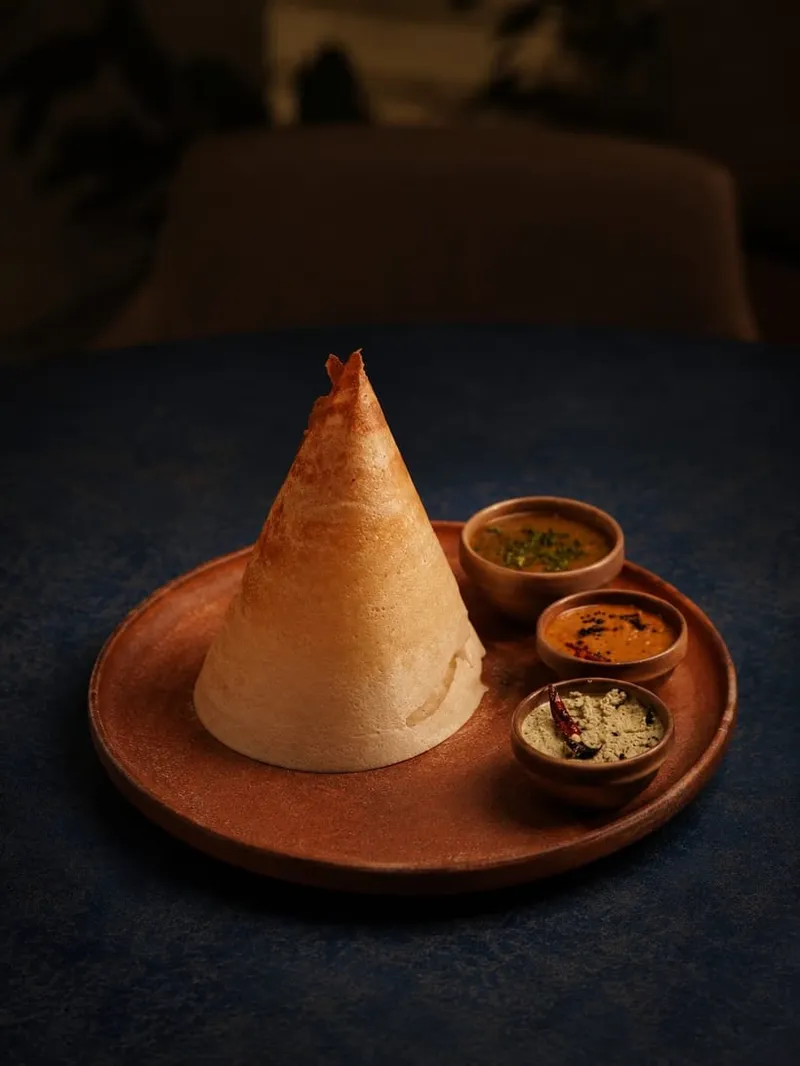 Ghee Roast Dosa with chutneys