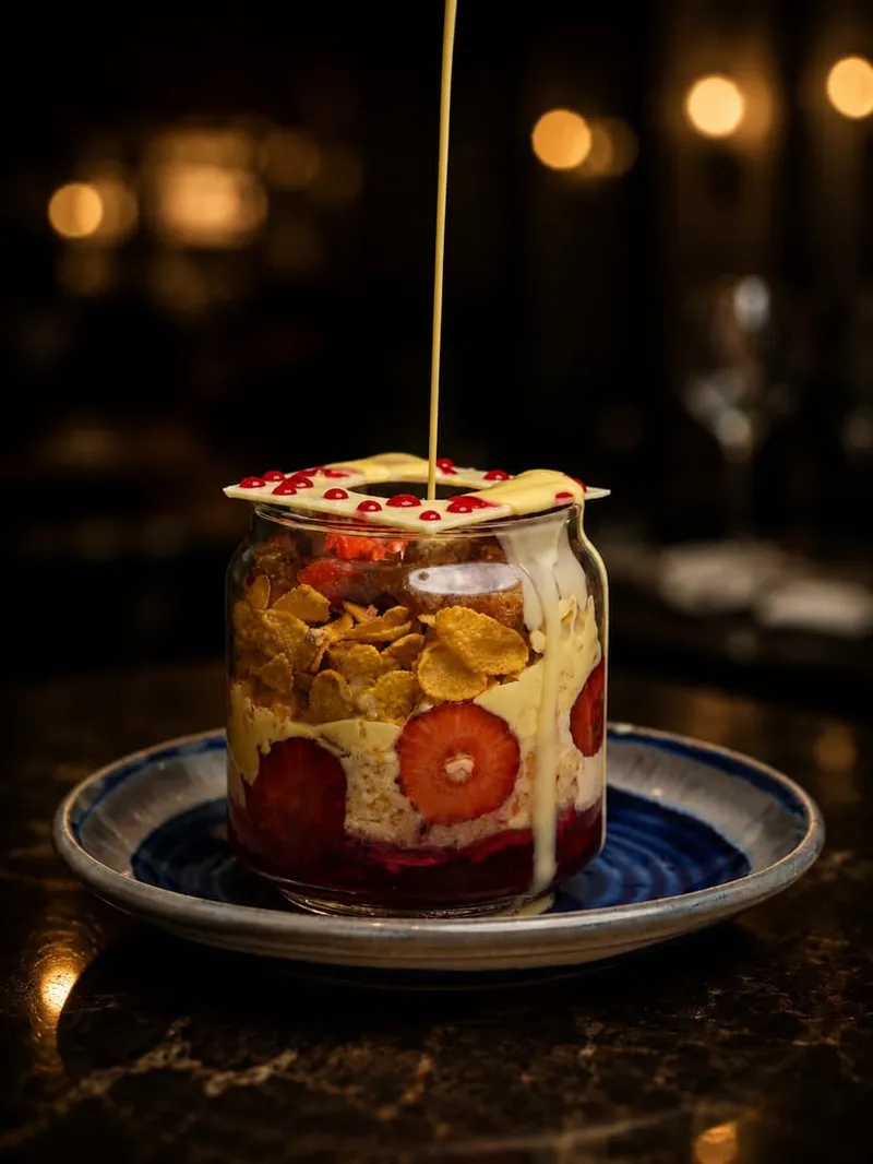 Unniyappam Falooda in a glass jar